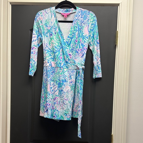 Lilly Pulitzer Pants - Lilly Pulitzer Karlie Wrap Romper in Amethyst Tin Craysea